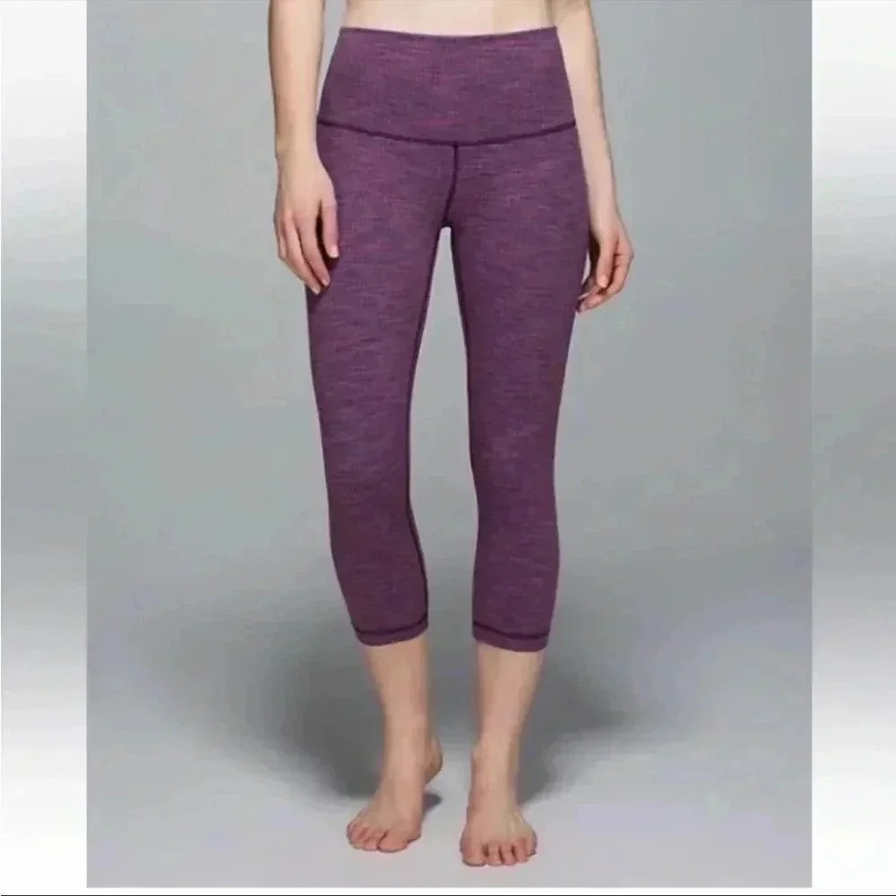 Lululemon Wunder Under Crop Jacquard Space Magenta
